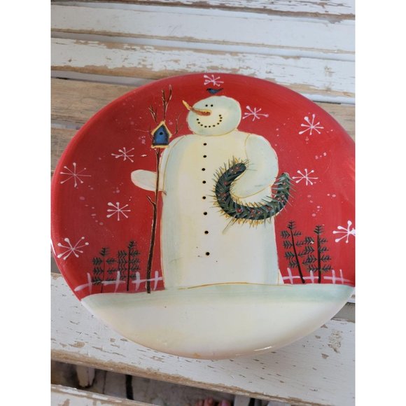 Baxter snowman plate Xmas‎ dinner salad red certifi - Picture 3 of 4
